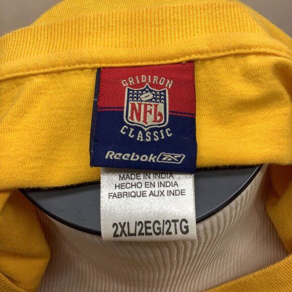 Reebok NFL Gridiron Classic Pittsburgh Steelers Yellow T-Shirt 2XL 100% Cotton M - Picture 6 of 8